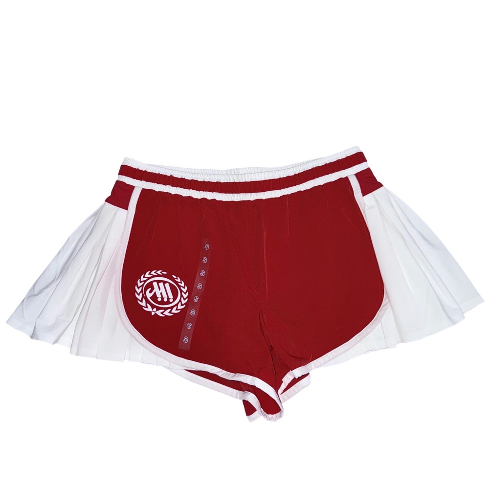 MSCHF Hotels Pleated Shorts Red White MSCHF-A011.5 Small NWT